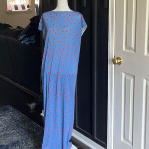 Zara Blue and Red Maxi Dress